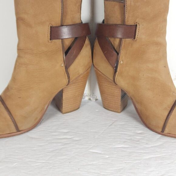 Rag & Bone Women's Harrow US6,5 EU37 Tan Suede Cap Toe Heel Ankle Boots - Picture 8 of 14